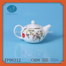 Keramik-Teekanne mit Abziehbild, modische Keramik-Teekanne mit Design, handbemalte Teekanne